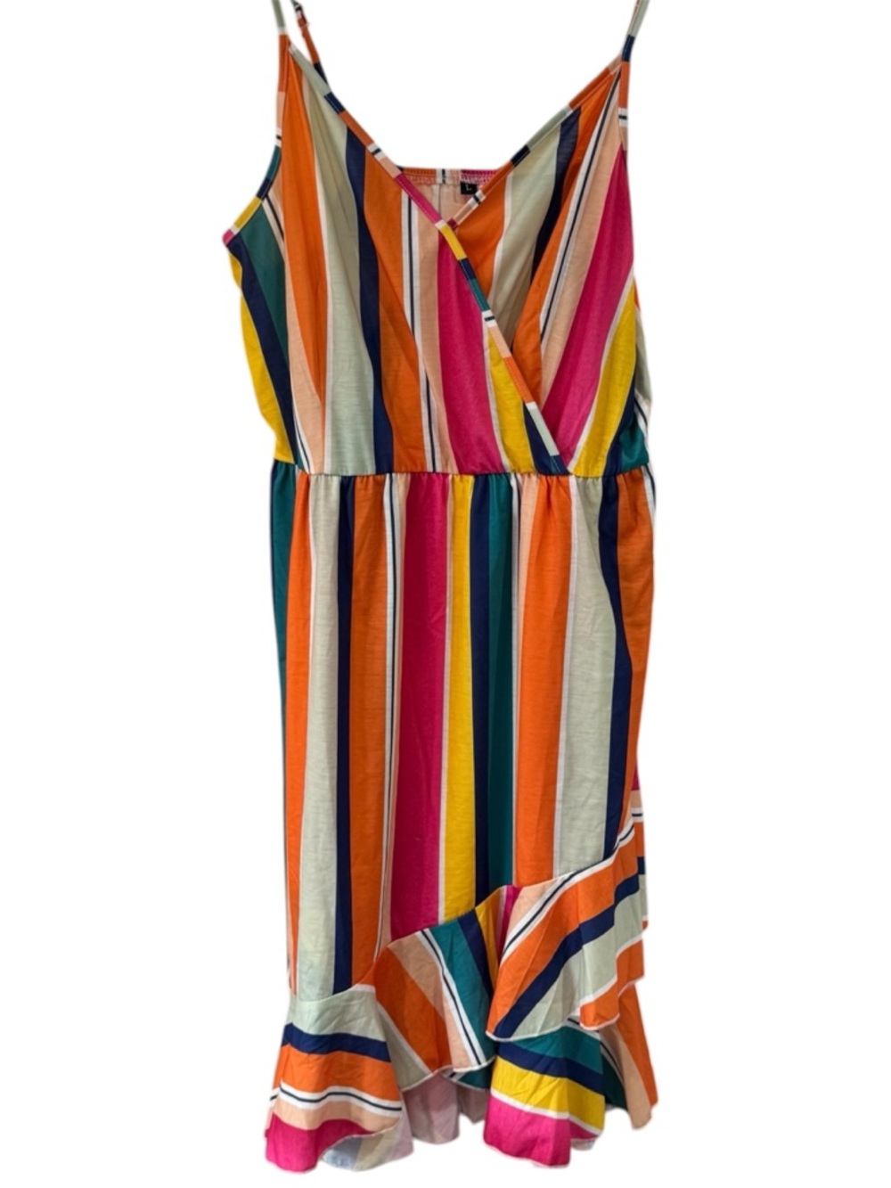 🌺🔸☀️🔹Women’s Striped Ruffle Hem Sundress - Multi Color mini 🔹☀️🔸🌺 - Picture 6 of 6